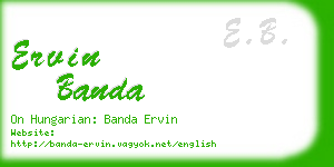 ervin banda business card